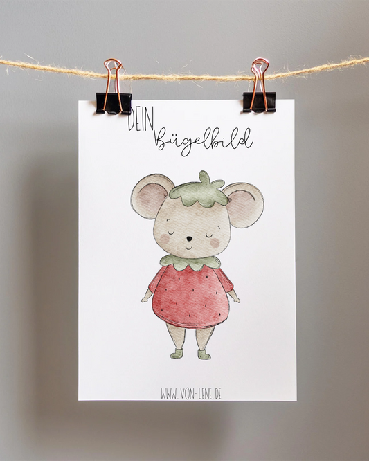 Bügelbild maxi Erdbeermaus