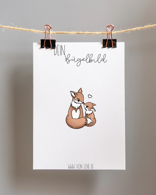 Bügelbild mini Fuchsfamilie