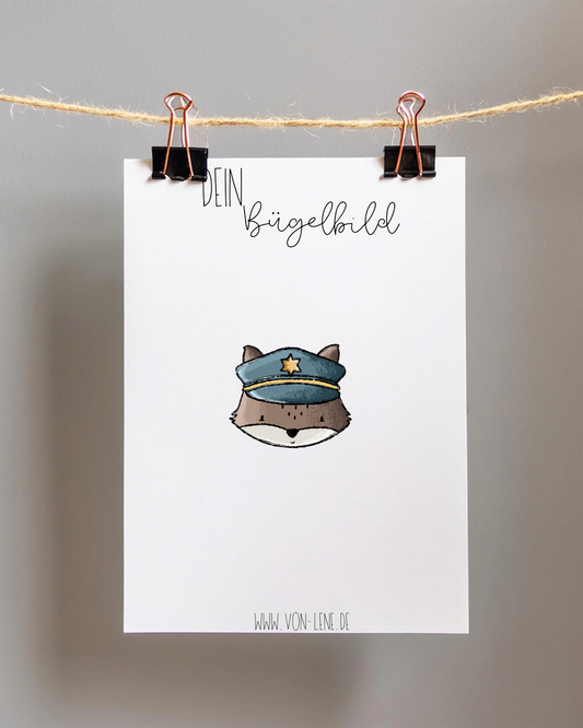 Bügelbild mini Polizeifuchs