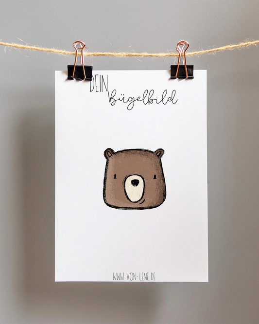Bügelbild mini Tierfreunde Bär braun