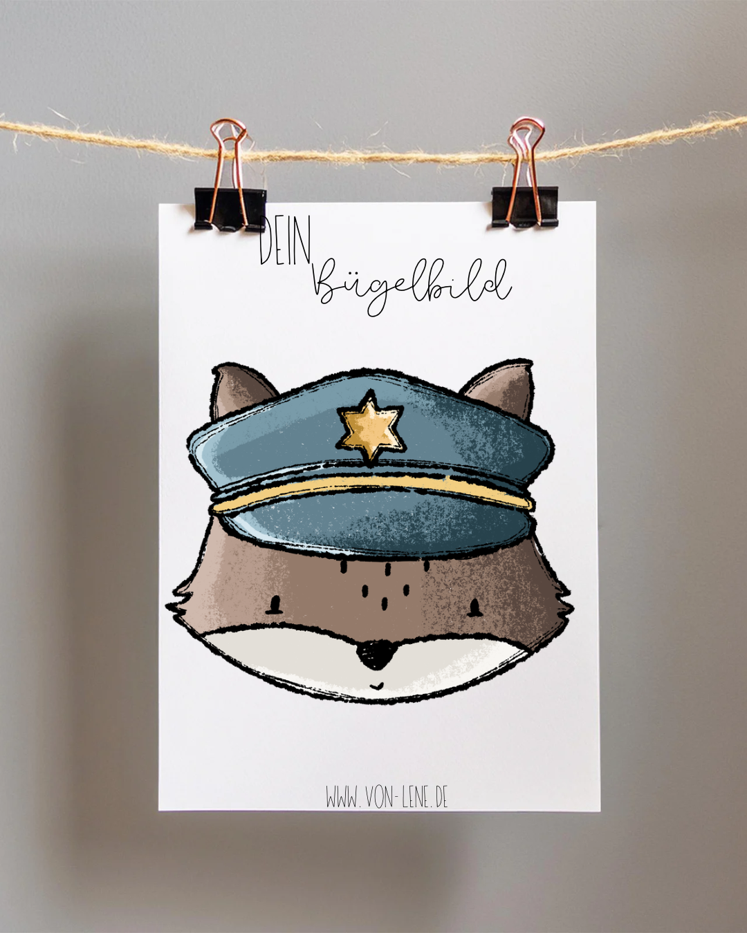 Bügelbild groß Polizeifuchs