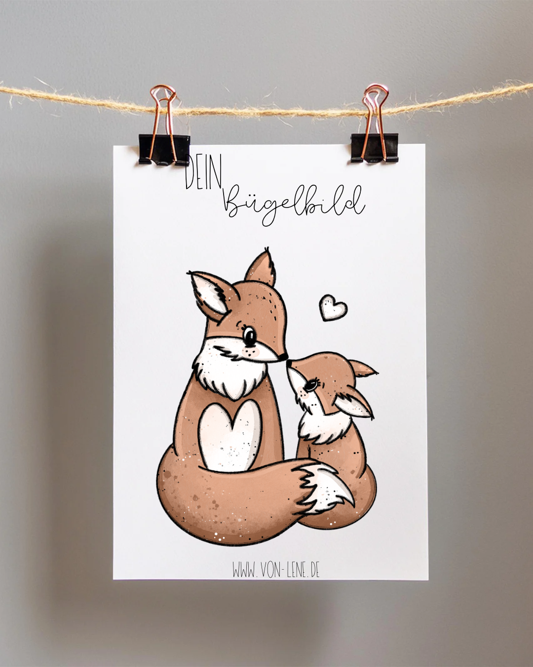 Bügelbild groß Fuchsfamilie