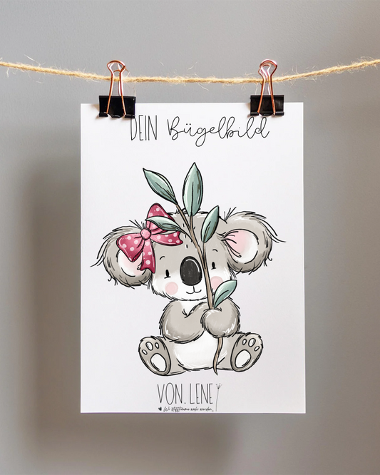 Bügelbild Koala Mädchen