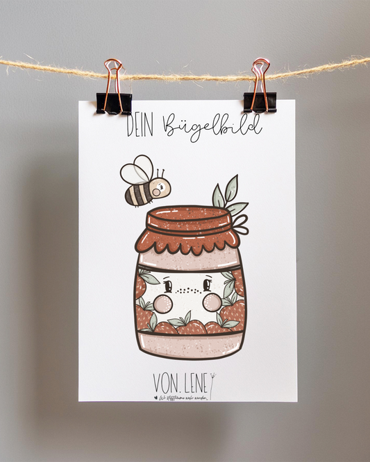 Bügelbild Marmeladenglas