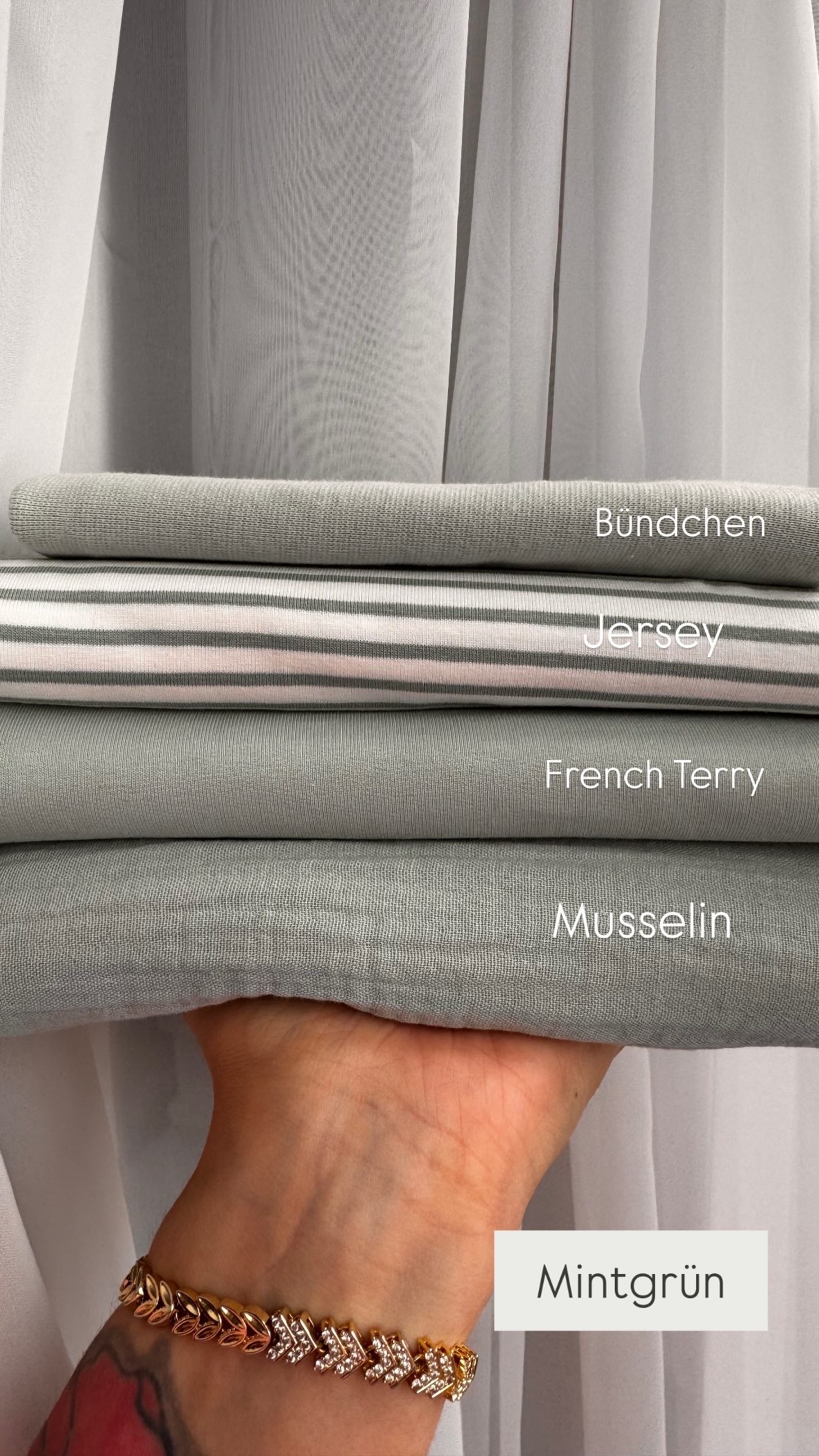 Streifen Jersey Mintgrün 426