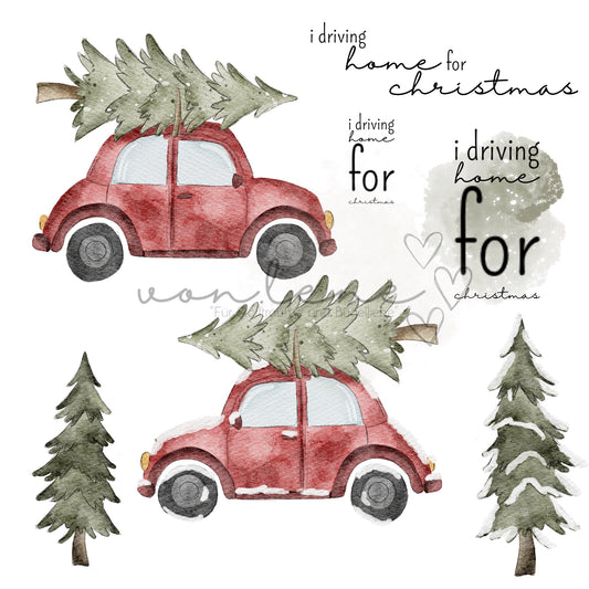 Weihnachtsauto Digital PNG