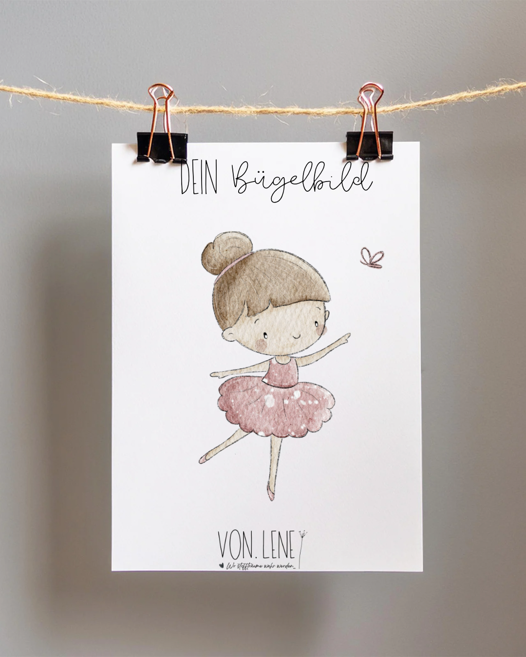 Bügelbild Ballerina Rosa