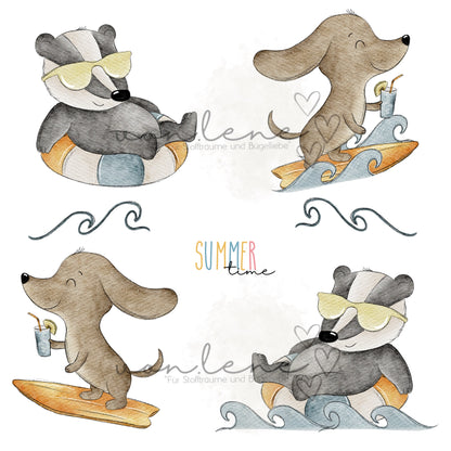 Schwimmdachs Design Digital inkl. PNG Datei