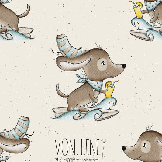 Surfdackel mit Getränk digitales Design